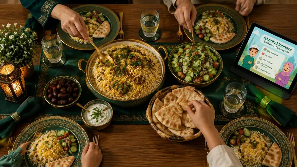 Islamic Manners of Eating: Sunnahs for the Whole Family visual guide